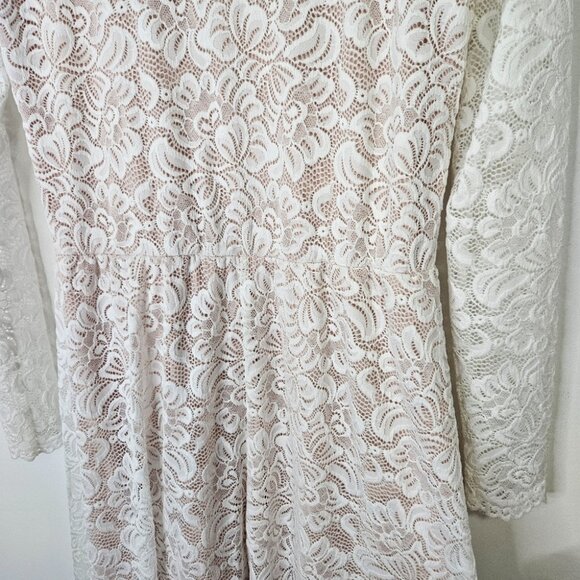 Bush Street Couture Bridal Faux Wrap Lace Wedding Dress S-M Bohemian Romantic - Picture 10 of 11